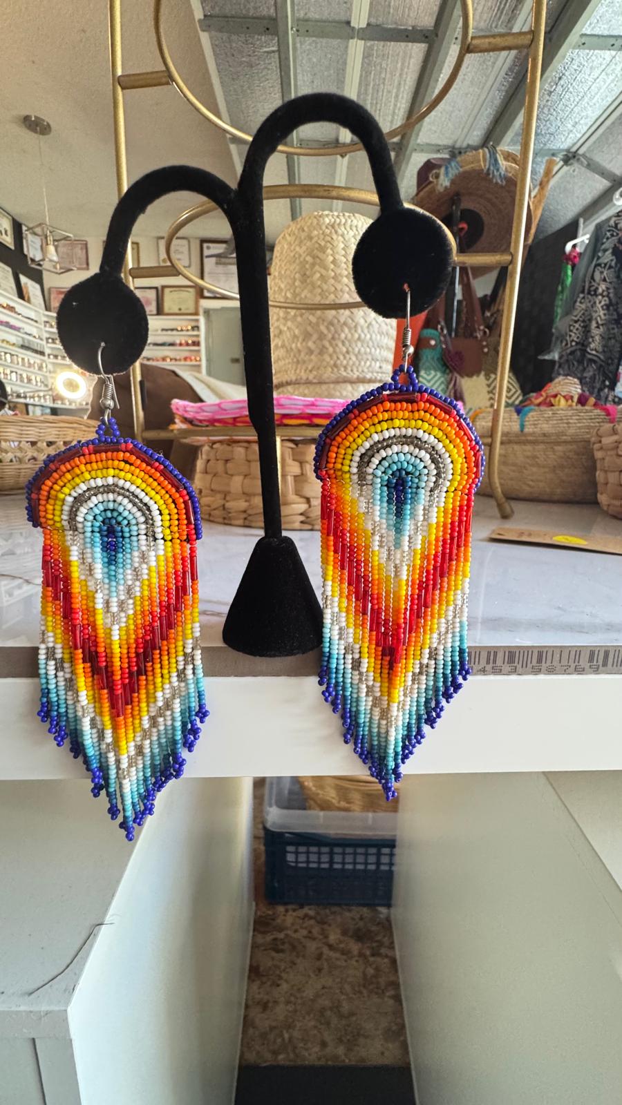 Aretes Turquesa con Flecos 💙 Hechos a Mano - Ocala, Orlando, Florida